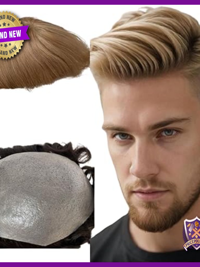 Men's Ultra Thin Skin Toupee 8x10 Inch 100% European Human Hair Hairpiece